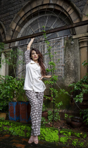 Peter Pan Collar Co-ord Set  -  Narayani Adukia