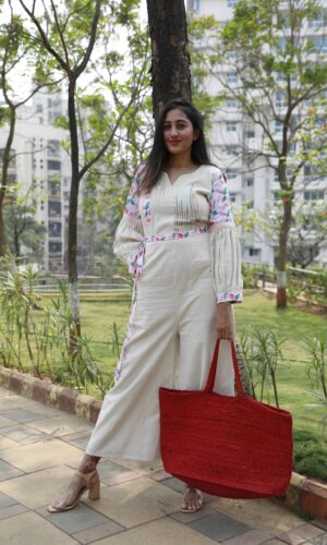 High Slit Top With Flared Pants  -  Narayani Adukia
