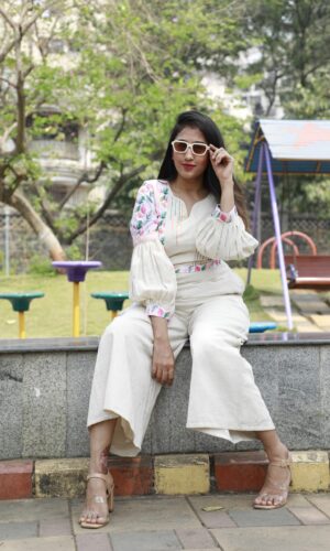 High Slit Top With Flared Pants  -  Narayani Adukia 17