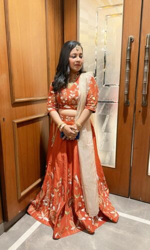 Tangerine Lehenga  -  Narayani Adukia 14