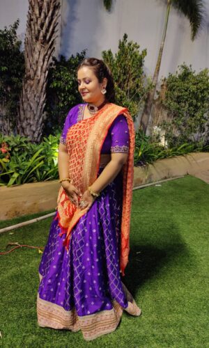Purple Silk Weaving Lehenga  -  Narayani Adukia 14