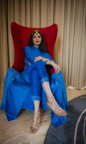 Blue Sherwani Dress Set  -  Narayani Adukia