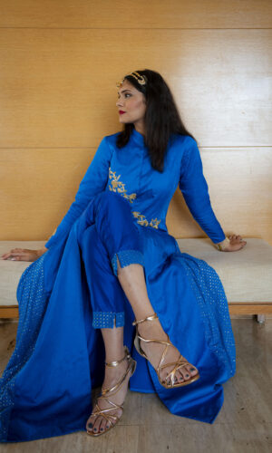 Blue Sherwani Dress Set  -  Narayani Adukia 15