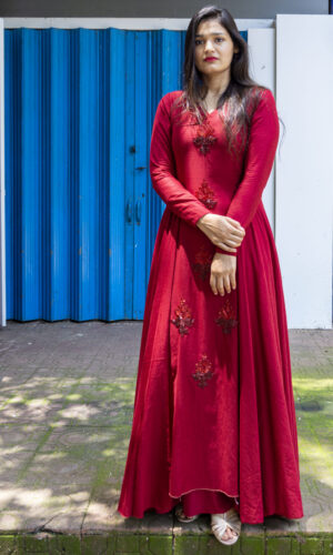 Cherry Red Gown  -  Narayani Adukia