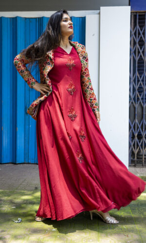 Cherry Red Gown  -  Narayani Adukia 16