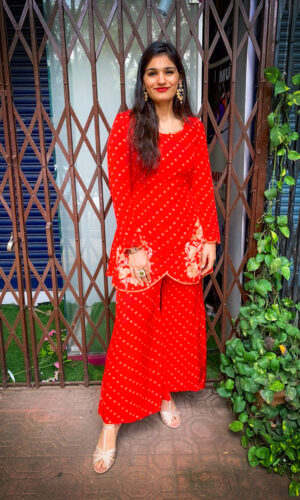 Kaira Bandhni Print Dress  -  Narayani Adukia