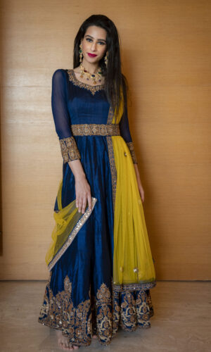 Peacock Jharoka Gown  -  Narayani Adukia