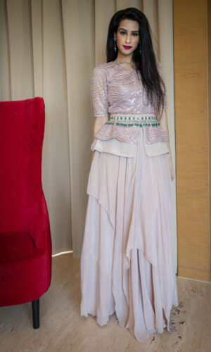 Sequence Embroidered Peplum Set  -  Narayani Adukia 16