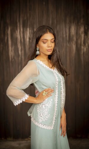Jumpsuit With Pearl Embroidered Jacket  -  Narayani Adukia 20