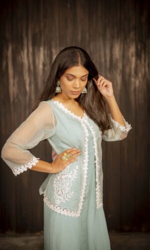 Jumpsuit With Pearl Embroidered Jacket  -  Narayani Adukia 21