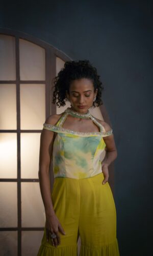 Offshoulder Pearl Embroidered Jumpsuit  -  Narayani Adukia 23