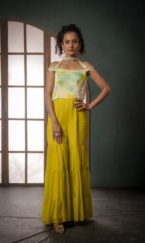 Offshoulder Pearl Embroidered Jumpsuit  -  Narayani Adukia 24