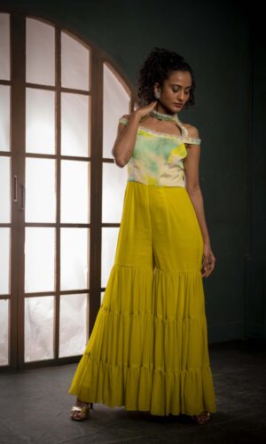 Offshoulder Pearl Embroidered Jumpsuit  -  Narayani Adukia 25