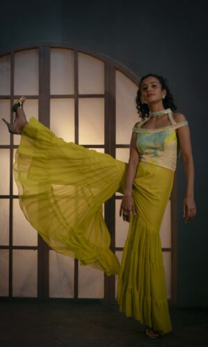 Offshoulder Pearl Embroidered Jumpsuit  -  Narayani Adukia 26