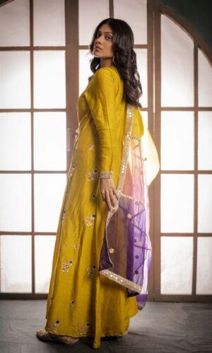 English Green Anarkaly With Pearl Embroidered Details  -  Narayani Adukia 28