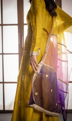 English Green Anarkaly With Pearl Embroidered Details  -  Narayani Adukia 29