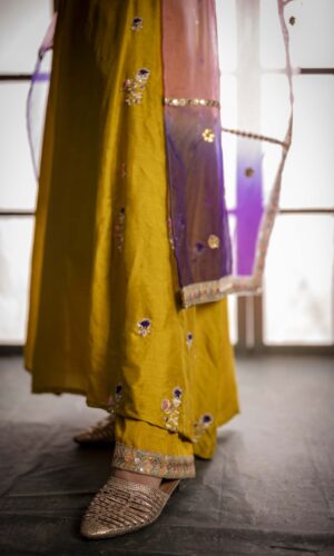 English Green Anarkaly With Pearl Embroidered Details  -  Narayani Adukia 31