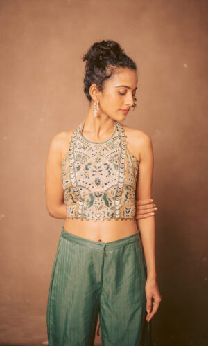 Thread Embroidered Blouse With Garara Set  -  Narayani Adukia 28