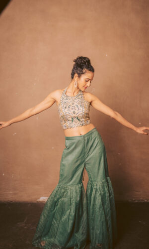 Thread Embroidered Blouse With Garara Set  -  Narayani Adukia 29