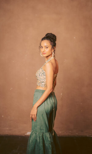 Thread Embroidered Blouse With Garara Set  -  Narayani Adukia 30