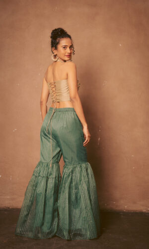 Thread Embroidered Blouse With Garara Set  -  Narayani Adukia 34