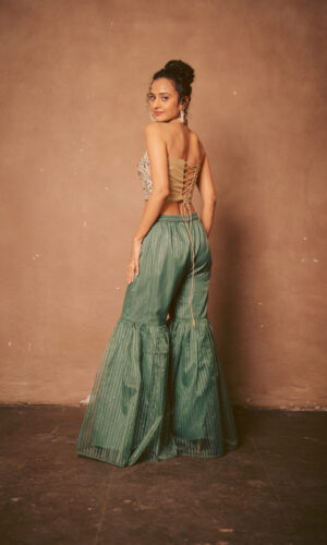 Thread Embroidered Blouse With Garara Set  -  Narayani Adukia 35