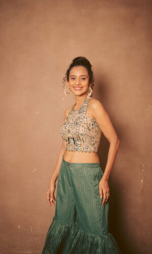 Thread Embroidered Blouse With Garara Set  -  Narayani Adukia 39