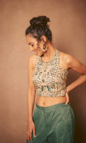 Thread Embroidered Blouse With Garara Set  -  Narayani Adukia 41