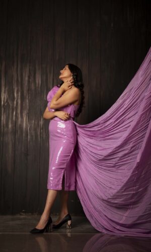 One Shoulder Dress With Detachable Trail  -  Narayani Adukia 35