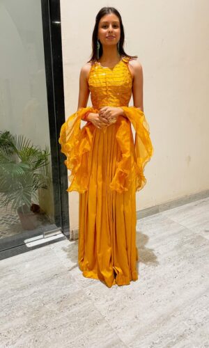 Mustard Silk Lehenga  -  Narayani Adukia 13
