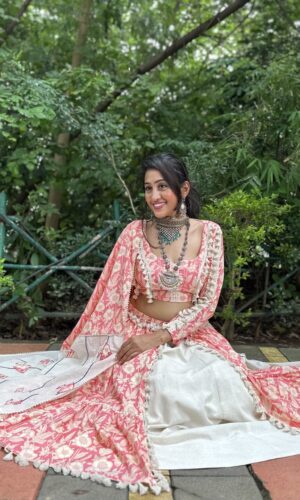 Pastel Floral Printed Lehenga With Fish Motifs  -  Narayani Adukia 15